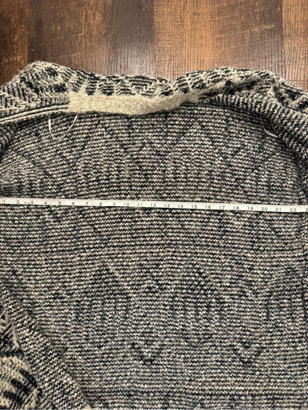Ethereal cream and navy Aztec fuzzy cardigan with pockets - Picture 9 of 9